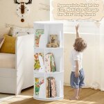 Woltu - bibliothque pour enfants pivotement  360, tagre de rangement  4 niveaux pour livres et ...