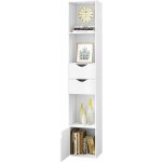 Woltu - bibliothque tagre colonne avec 3 compartiments ouverts, 2 tiroirs et 1 casier, 30x24x158cm, ...