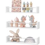 Biblioth�que woltu, �tag�re murale avec 3 tablettes, �tag�re rangement, en fer et mdf, 40 x 10 x 12 cm, ...