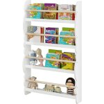 Woltu - bibliothque murale pour chambre d'enfants tagre de rangement en bois mdf  4 niveaux, 60x14, ...