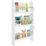 Woltu - bibliothque murale tagre de rangement, ranger des livres, jouets en bois mdf  3 niveaux, ...