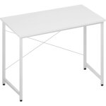 Woltu ? bureau d'angle en bois compos� 100x75x50cm ? table informatique blanche ? design ergonomique ...