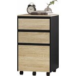 Woltu - caisson mobile, meuble rangement bureau avec 3 tiroirs, 40x40x70cm, chêne clair et noir Woltu - caisson mobile, meuble rangement bureau avec 3 tiroirs, 40x40x70cm, chêne clair et noir