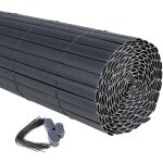 Woltu canisse pvc 500x160cm pour jardin balcon terrasse, balcon cl�ture brise - vent, stores balcon, ...