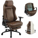Woltu - chaise gaming, chaise de bureau, chaise de cours en similicuir vintage, brun