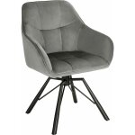 Woltu ? chaise pivotante 360� en velours gris fonc� ? fauteuil de cuisine scandinave ? confort rembourr� ...