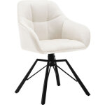 Woltu ? chaise pivotante 360� en velours cr�me ? fauteuil scandinave avec accoudoirs ? structure m�tal ...