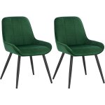 Lot de 2 chaises de salle � manger woltu chaises relaxantes en velours, ergonomiques avec dossier, vert ...