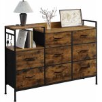 Commode à 8 tiroirs en métal et bois d'ingénierie e1, ?30 x 132 x 88 cm, commode tiroirs en tissu et ... Commode à 8 tiroirs en métal et bois d'ingénierie e1, ?30 x 132 x 88 cm, commode tiroirs en tissu et ...