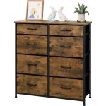 Woltu commode en mdf cadre en mtal, 30 x 86 x 98cm, meuble de rangement, chiffonnier avec 8 tiroirs ...