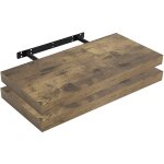 Woltu �tag�re murale lot de 2, �tag�re suspendue, �tag�re flottante de cd dvd, 60x23x3, 8cm marron rustique, ...