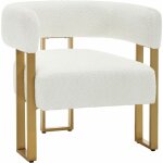 Woltu - fauteuil salon en tissu chenille et mtal, 67, 5x60x70 cm, fauteuil relax, fauteuil chambre, ...