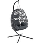Woltu fauteuil ?uf suspendu avec support en m�tal, chaise hamac balan�oire en rotin pe, coussin de si�ge ...