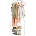 Woltu - porte - manteau avec 2 tagres  chaussures, penderie  vtements en mtal, 58, 5x32x158 cm, ...