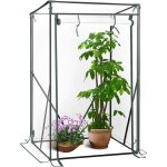 Serre de balcon / jardin / terrasse en pvc, serre  tomate avec porte, cadre en acier, transparent, 100x50x150 ...