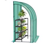 Woltu serre de jardin avec b�che pe renforc�e imperm�able, serre d'hivernage murale adoss�e, 200x100x210cm, ...