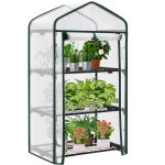Serre de jardin avec �tag�res m�talliques � 3 niveaux, serre hivernage, b�che renforc�e en pe, 69x49x125cm, ...