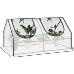 Serre de jardin, serre hivernage avec 2 fen�tres enroulables, b�che renforc�e en pe, cadre en tube d'acier, ...