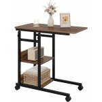 Woltu - table d'appoint avec roulettes, 40p x 80l x 96h cm, table basse en bois d'ingnierie et mtal, ...