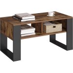 Woltu ? table basse fixe 90x45x45cm ? bois d'ing�nierie e1 ? espace de rangement pratique ? ch�ne clair ...