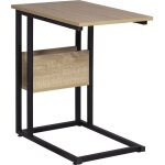 Woltu - table basse en m�tal et mdf, table � th�, 55x36x59, 5 kg environ, ch�ne clair