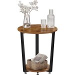 Woltu - table basse ronde, table d'appoint � 2 �tag�res, bout de canap�, table de chevet, en bois compos� ...