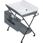 Woltu - table  langer pliable et portable pour bb, table  langer en tissu oxford + mtallique, avec ...
