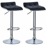 Tabouret de bar en cuir synthtique, lot de 2, tabouret de bar pivotant, hauteur rglable, noir - woltu ...