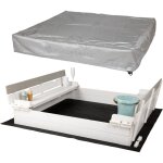 Wondermake� bac � sable en bois avec couvercle plastique oxford 420d pour enfants, avec bancs, si�ge, ...
