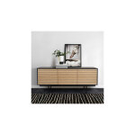 Woodman - buffet 3 portes 161x45x70 cm naturel et noir
