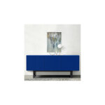 Woodman - buffet 3 portes 175x45x75 cm dcor bleu ptrole