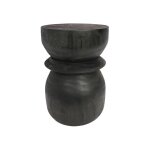 Whitelabel - tabouret en bois �28cm - noir - bikkel