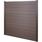 Hhg - wpc pare - vue sarthe, abat - vent, clture, aluminium premium, lment de base, 1, 90m, marron ...