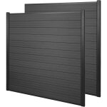 Hhg - wpc pare - vue sarthe, abat - vent, clôture, poteau en aluminium, lot de 2, 3, 75m, anthracite Hhg - wpc pare - vue sarthe, abat - vent, clôture, poteau en aluminium, lot de 2, 3, 75m, anthracite