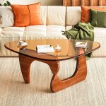Wumagin - table basse en verre - 90 x 65 x 41 cm