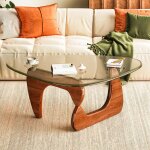 Wumagin - table basse en verre - 90 x 65 x 41 cm