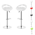 Hofuton lot de 2 tabourets de bar abs pivotant et r�glable en hauteur 55 cm - 75 cm blanc