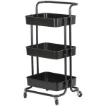 Hofuton desserte  roulettes 3 niveaux noir