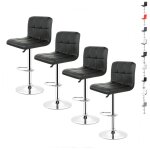 Wyctin - hofuton tabouret de bar, lot de 4, chaise de bar, r�glage en hauteur avec dossier, rotatif � ...