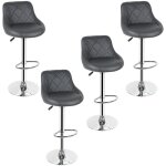 Wyctin - hofuton tabouret de bar lot de 4 avec si�ge bien rembourr�, en cuir artificiel chaise de bar ...