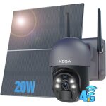 Xega - 3g / 4g lte cam�ra surveillance solaire 20w panneau solaire 20, 000mah batterie 2k cam�ra ext�rieure ...