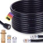 Kit de nettoyage de canalisations universel 20 m, 200 bar avec adaptateur m22, buses rigides et rotatives ...
