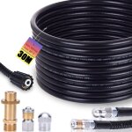 Kit de nettoyage de canalisations universel avec adaptateur m22, buses rigides et rotatives pour nettoyeur ...