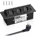 Prise encastrable de 3500 w avec 3 prises, bande de prises en aluminium pour table, multiprise encastrable ...