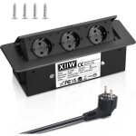 Prise escamotable en aluminium, prise escamotable pour table, multiprise encastrable � 3 prises avec ...