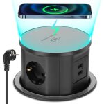 Prise escamotable multiprise avec usb, prise de table escamotable � 3 prises avec 2 ports usb - a, prise ...