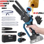 Scie lectrique  chane sans fil de 6 et 8 pouces, mini trononneuse lectrique portable  une main, ...