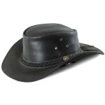 Xl, marron: chapeau western en cuir avec tresse Xl, marron: chapeau western en cuir avec tresse