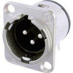 Xlr embase m�le, contacts coud�s neutrik nc3md - h nombre de p�les: 3 argent 1 pc(s)