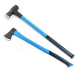 Xpotool - jeu 2x hache  fendre ? tte de 1, 5 kg et 2, 7 kg ? manche en fibre de verre, lame en acier ...